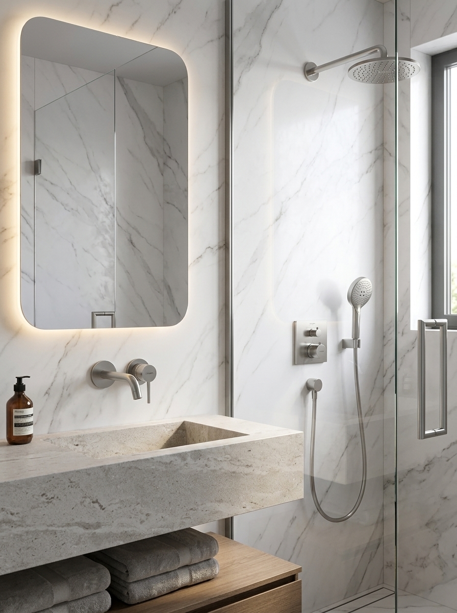 Hansgrohe Badezimmer mit Marmor